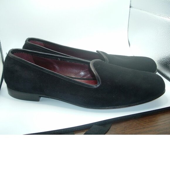 Edward Green Albert Black Velvet Suede Loafers Men's Size 12 (barely worn) - Picture 3 of 10